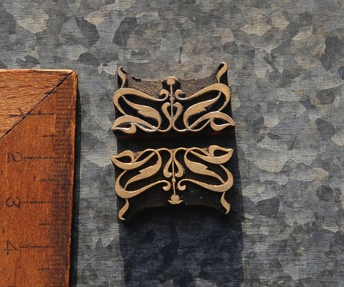 Messingornament jugendstil - 2x,