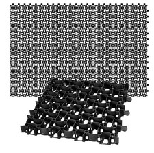 24x Rasengitter Paddockplatte Schwarz Reitplatzmatten Rasenmatten Rasenwaben
