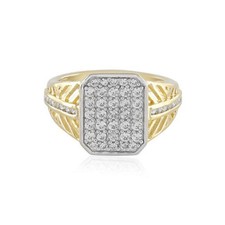 925 Sterling Silberring Vergoldet Plated - Zirkon - Herren Siegel Ring - Neu 