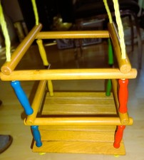 ❤️❤️ Baby HOLZ GITTER KINDERSCHAUKEL GARTEN SCHAUKEL Gartenschaukel Spielzeug ❤️