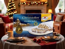 Original Dresdner Christstollen 1kg/1000g Rosinen Stollen von Dr.Quendt i.Karton