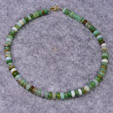 Chrysopras Halskette, 925er Silber, Edelsteinhalskette (K743), Edelsteinkette