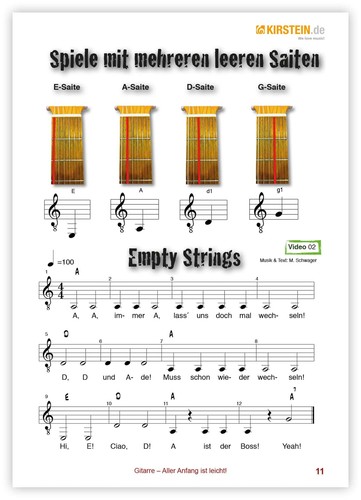 Gitarrenschule anfänger noten - gitarrenschule,