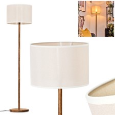 HOFSTEIN Schiavonea Stehlampe Holz/Stoff Naturfarben/Beige/Weiß Höhe 165 cm