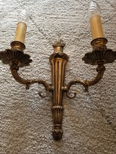 Antik Bronze Wandleuchte Leuchter Wandlampe im Louis XVI-Stil um 1900