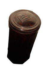 Kleine Bakelit Deckeldose, 8-eckig, Durchm. 35mm Höhe 90mm