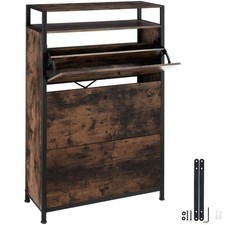 Schuhregal   Industrial Holz dunkel, rustikal B-Ware