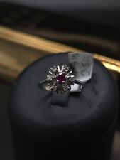 Ring Größe 48,5 Weißgold 585 Elegant 14k Gold Diamant Brillant Blume #fh