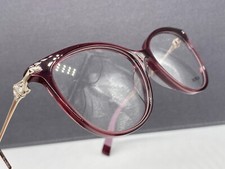 Furla Brille Damen Rund Lila Gold Vollrand Strass VFU186S NP: 240€