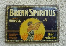 Blechschild Herold Brenn Spiritus um 1900 Jugendstil ca. 36x25cm