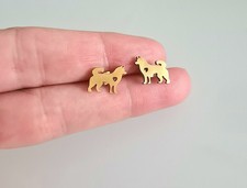 Ohrstecker Ohrringe Hunde Pfote Tatze Edelstahl NEU Border Collie Herz