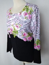 Damen Pullover  Oberteil Rosen