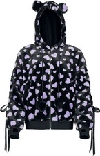 Banned Alternative Kapuzenjacke Damen Nanami Hoodie schwarz/lila Gothic, Kawaii