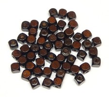 200 Holzperlen 10mm Würfel Großloch Schmuck Perlen Bastelholz Dunkel Braun H88