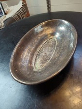 Dekoschale Metall silber Schale Metallschale oval Deko Tischdeko Länge 34 cm