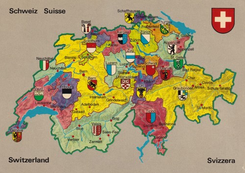 Illustrierte karte der schweiz - karte,