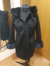 Damen Webpelz Mantel Jacke