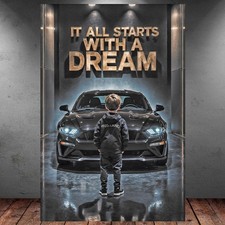 LEINWAND BILD ER XXL ABSTRAKT AUTO MUSTANG GT GRAFFITI BUNT WAND POSTER P1551