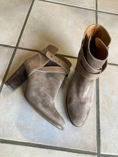 COMPTOIR DES COTONNIERS Gr.41 WILD-GLATT-ECHT-LEDER STIEFELETTE TAUPE Höhe 9,5cm