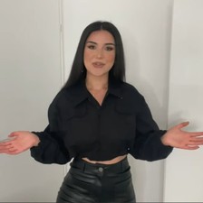 Zara Cargo Bluse Crop S/36