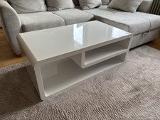 Stilvoller Wohnzimmertisch in Hochglanz Weiß –ca. 110x60x42 cm – Poco