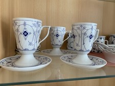 Royal Tettau Kakao Pharisäer Becher Unterteller  Set Indisch-Blau  Porzellan