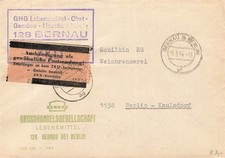 138692) DDR ZKD-Blg GHG Lebensmittel Bernau m. Klebezettel "Aushändigung..."