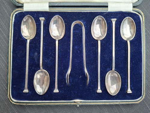 Set antike silberne teelöffel - set,