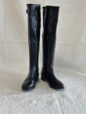 Damen Stiefel Schwarz Leder