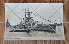 AK DR Schlachtschiff Scharnhorst in Flaggengala Feldpost 1942 Stempel Stralsund