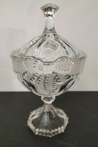 Vintage glas schale mit deckel - glas,