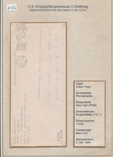 K1526) Kriegsgefangenenpost USA Spokesman Post Camp Indian Town Penns. 3.10.44