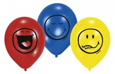 6 bedruckte Luftballons Smiley