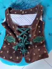 Almsach Mieder, Samtmieder, schwarz, bestickt, grün, Gr. 34/36 Spencer Trachten