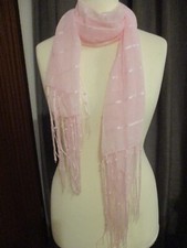 Schal Rosa mit Franzen und