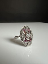 Art deco platin ring - deco,