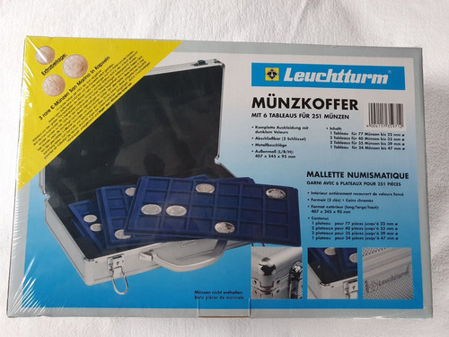 Leuchtturm alu münzkoffer mit - alu-münzkoffer,