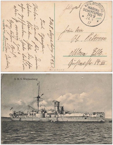 Sms württemberg feldpost - ak,