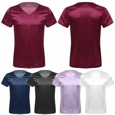 Herren Kurzarm Satin T-Shirt