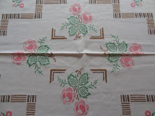 Tischdecke alt 30er weiß - alt,