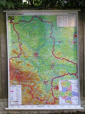 COOLE AUSZIEHBARE SCHULWANDKARTE VON SACHSEN-ANHALT DEUTSCHLAND (SACHSEN-ANHALT)