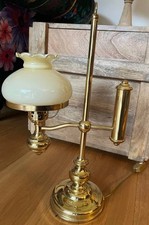 Tischlampe Petroleumstil Messing Glas Top