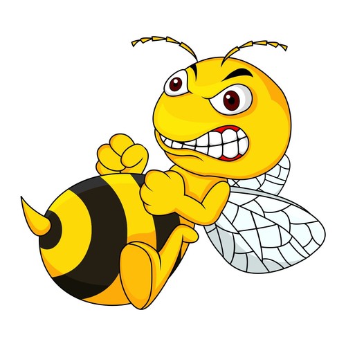 Aufkleber angry bee böse - angry,