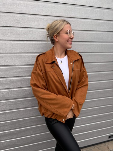 Bomberjacke wildlederimitat - bomberjacke,