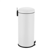 Ribelli Mülleimer Edelstahl Mülltonne 30L rund weiß - B-Ware neuwertig 