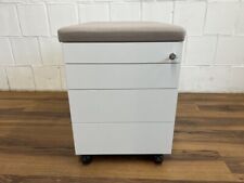 VS kleiner Rollcontainer 4 Fächer weiß Sitzkissen abschließbar