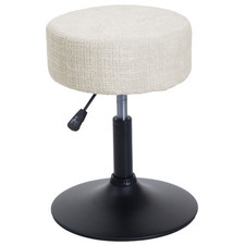 B-Ware Hocker MCW-C22, Sitzhocker Schminkhocker, Chenille (465g/m²) creme-weiß