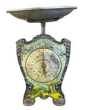 Jugendstil Haushaltswaage Tellerwaage Landschaftsansicht Ca. Um 1900/20