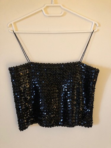 Bustier pailletten top kurz - top,