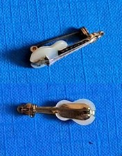 Andenken Brosche 1960er Gitarre Geige Mittenwald, Perlmutt, Metall